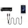 Kabeļa audio kabelis 3,5 mm mini ligzda - 2x RCA 1,5m melns