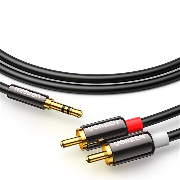 5 mm mini ligzda - 2x rca 5m melns 5 mm mini ligzda - 2x rca 5m melns