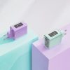 GAN 65W tīkla lādētājs 3 porti 1X USB 2X USB-C pelēks