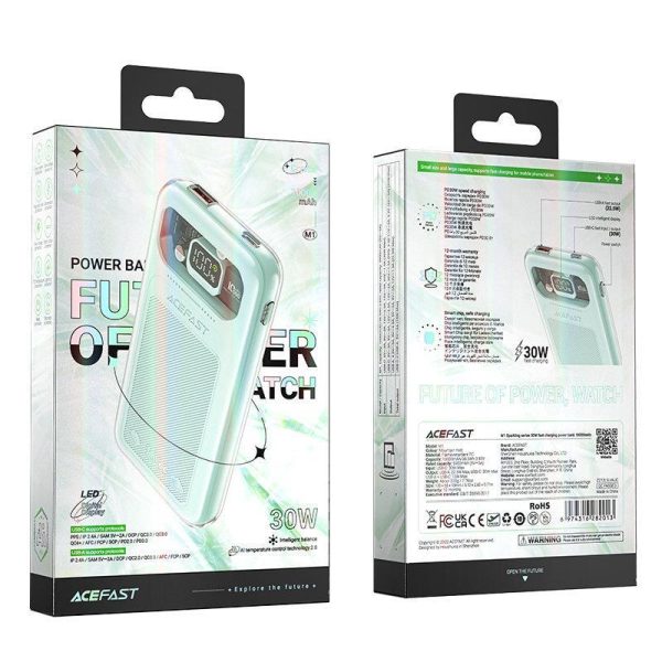 PowerBank 1000mah dzirkstošā sērija Ātra uzlāde 30W zaļā krāsā