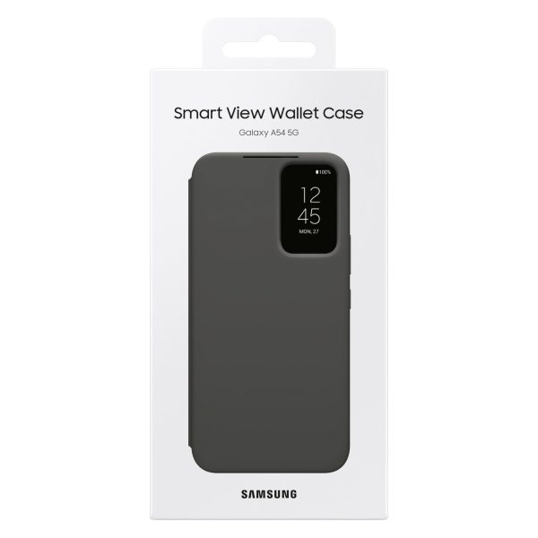 Lieta ar atloku loga portfeļa Galaxy A54 5G Smart View Wallet Black