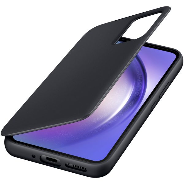 Lieta ar atloku loga portfeļa Galaxy A54 5G Smart View Wallet Black