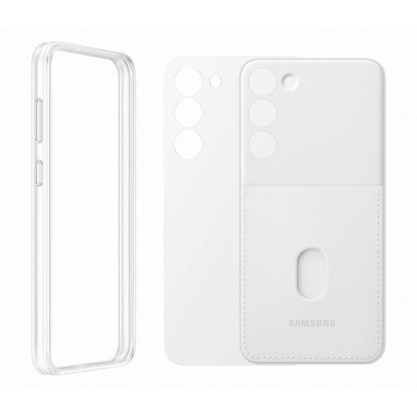 Gadījuma korpuss ar nomaināmām mugurām Samsung Galaxy S23+ rāmja pārsega balts