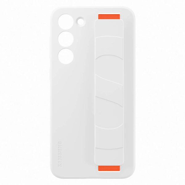Silikona korpuss ar Samsung Galaxy S23+ balta roktura korpusu