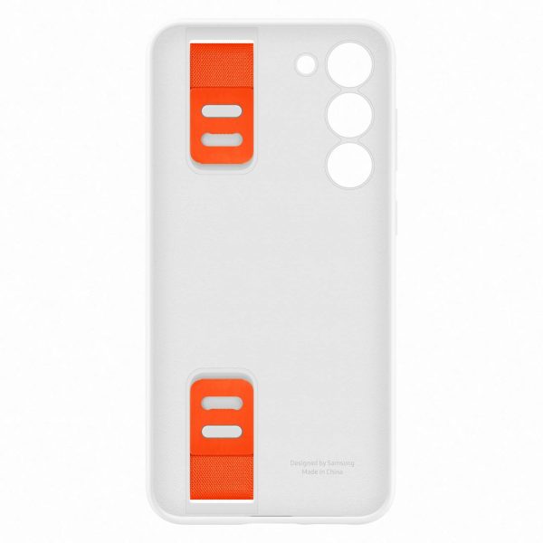 Silikona korpuss ar Samsung Galaxy S23+ balta roktura korpusu