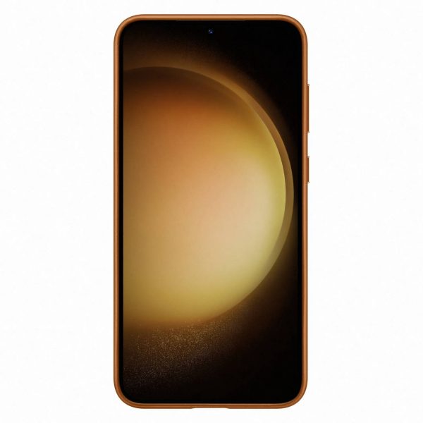 Dabiskas ādas apvalka samsung Galaxy S23+ ādas pārsega kamielis