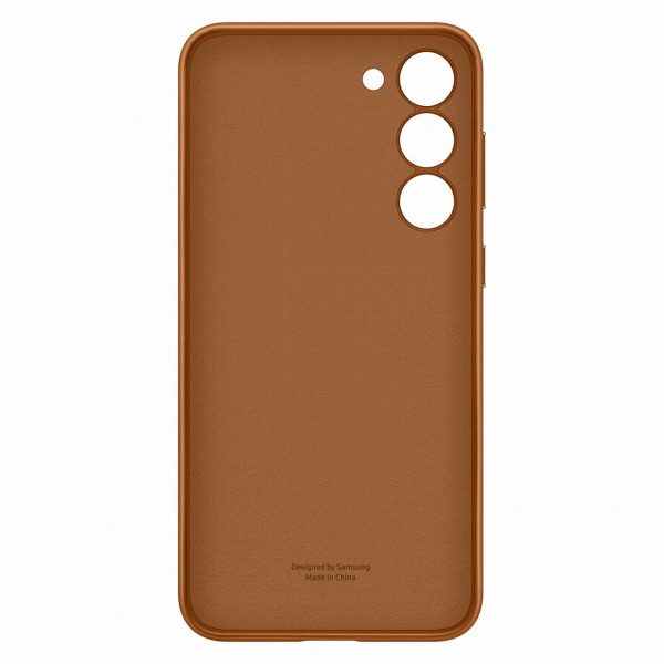 Dabiskas ādas apvalka samsung Galaxy S23+ ādas pārsega kamielis