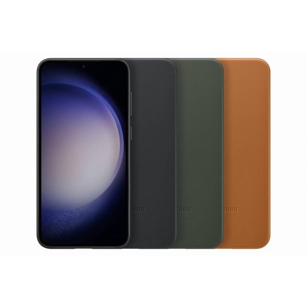Dabiskas ādas apvalka samsung Galaxy S23+ ādas pārsega kamielis