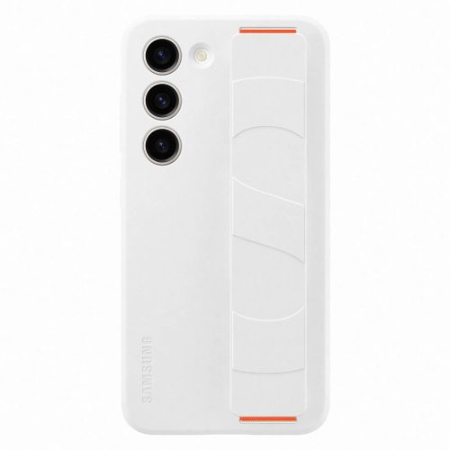 Silikona korpuss ar Samsung Galaxy S23 svītru silikona pārsega silikona vāks balts