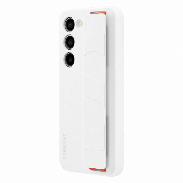 Silikona korpuss ar Samsung Galaxy S23 svītru silikona pārsega silikona vāks balts