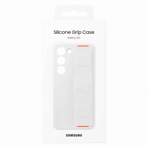 Silikona korpuss ar Samsung Galaxy S23 svītru silikona pārsega silikona vāks balts