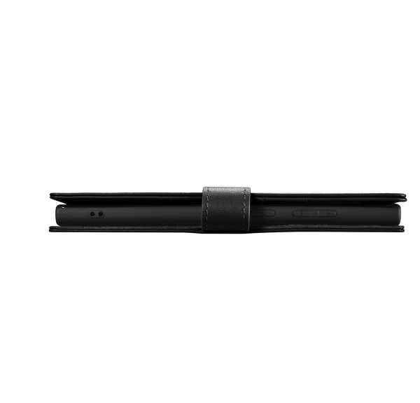 Ādas korpusa korpusa portfelis Samsung Galaxy S23 Ultra maka korpuss melns