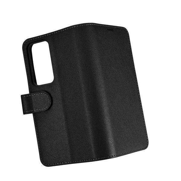 Ādas korpusa korpusa portfelis Samsung Galaxy S23+ seifa korpusam melns