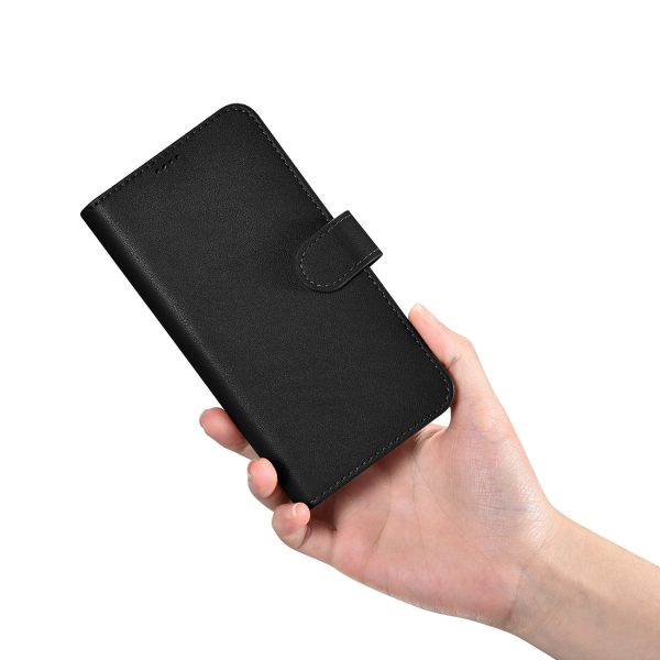 Ādas korpusa korpusa portfelis Samsung Galaxy S23+ seifa korpusam melns
