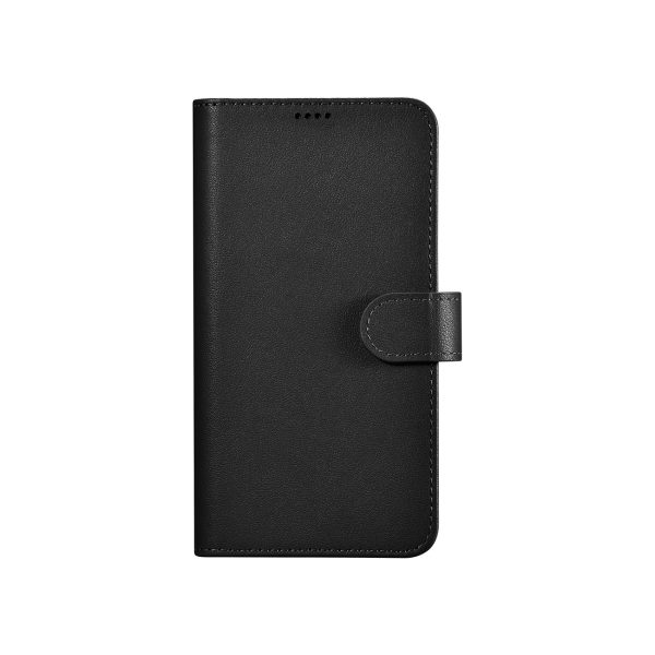 Ādas korpusa korpusa portfelis Samsung Galaxy S23+ seifa korpusam melns