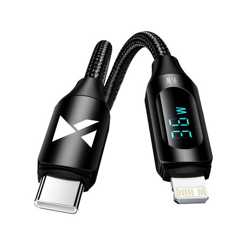 Kabelis kabelis iPhone USB -C - zibens ar LED 36W 1M LED displeju