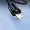 Kabelis kabelis iPhone USB -A - zibens ar LED 2,4A 2M LED displeju