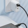 USB-A Cable-USB-C ar LED displeju 66W 6A 1M Black
