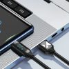 USB-A Cable-USB-C ar LED displeju 66W 6A 1M Black