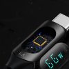 USB-A Cable-USB-C ar LED displeju 66W 6A 1M Black