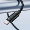 USB-A Cable-USB-C ar LED displeju 66W 6A 1M Black