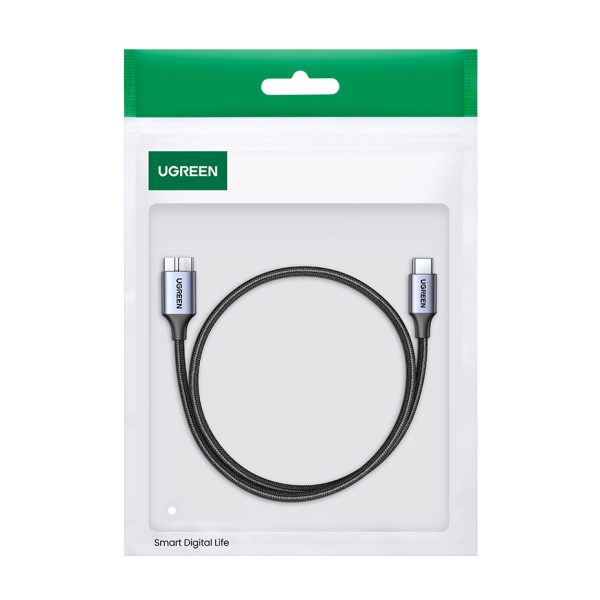 USB-C kabeļa kabeļa mikro USB-B 3,0 3A 0,5 m pelēks