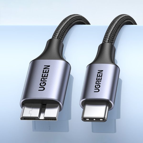 USB-C kabeļa kabeļa mikro USB-B 3,0 3A 0,5 m pelēks