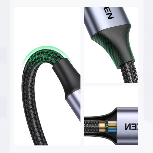 USB-C kabeļa kabeļa mikro USB-B 3,0 3A 0,5 m pelēks