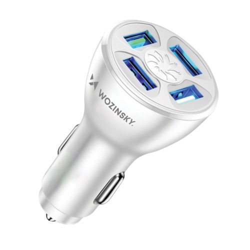 Automašīnas lādētājs 50W 4x USB-A QC White