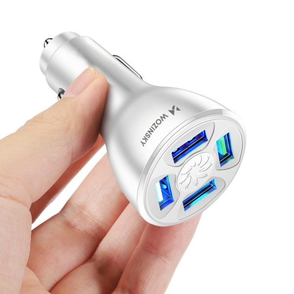 Automašīnas lādētājs 50W 4x USB-A QC White