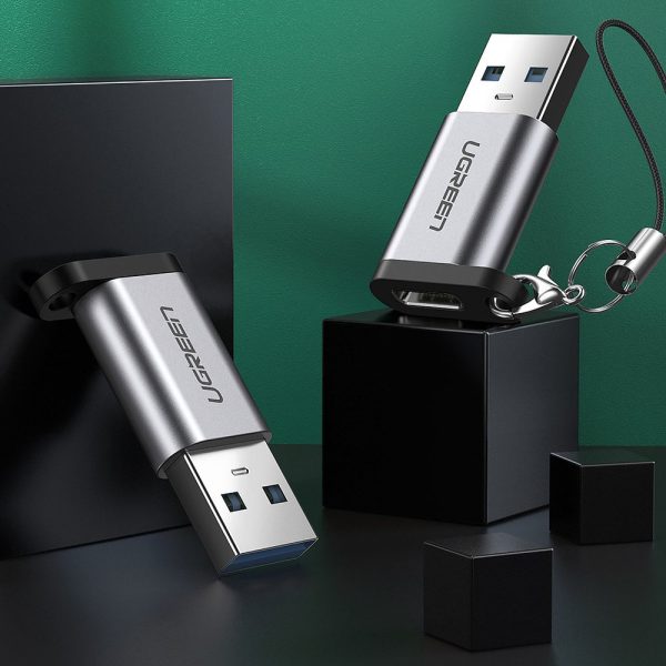 Adaptera adaptera spraudnis no USB-C uz USB 5GB/s pelēku