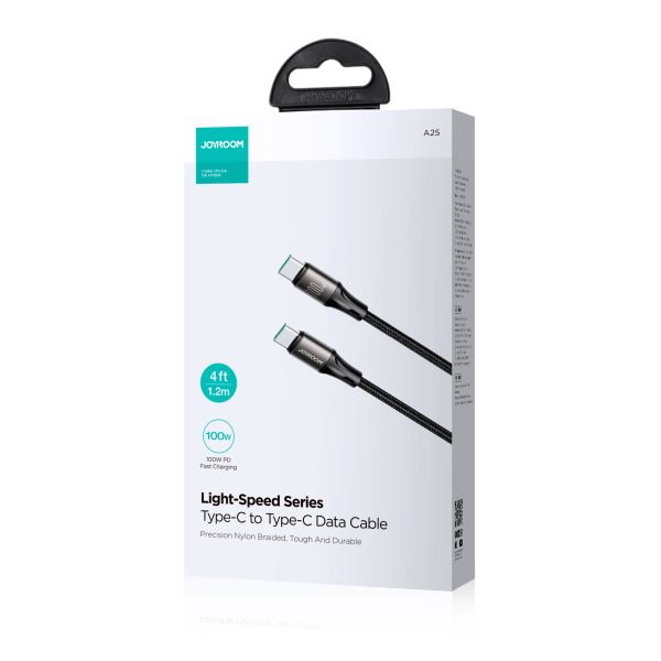 Kabelis USB-C 100W gaismas ātruma sērija 1,2m melns