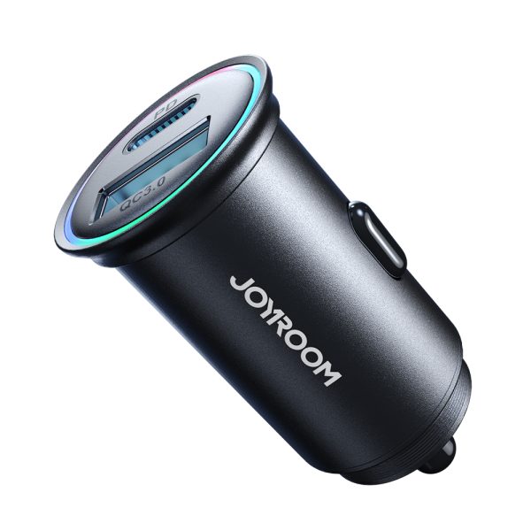 Mini automašīnas lādētājs 60W USB-A QC3.0 USB-C PD Black