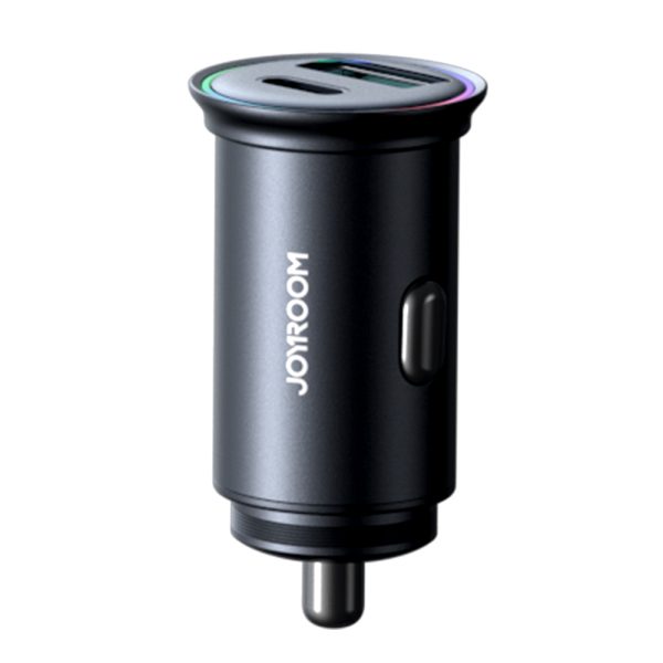 Mini automašīnas lādētājs 60W USB-A QC3.0 USB-C PD Black