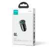 Mini automašīnas lādētājs 60W USB-A QC3.0 USB-C PD Black