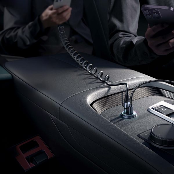 Mini automašīnas lādētājs 60W USB-A QC3.0 USB-C PD Black