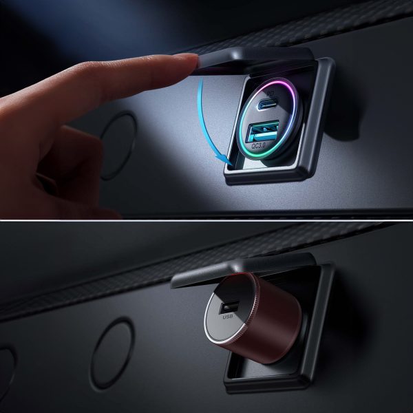 Mini automašīnas lādētājs 60W USB-A QC3.0 USB-C PD Black
