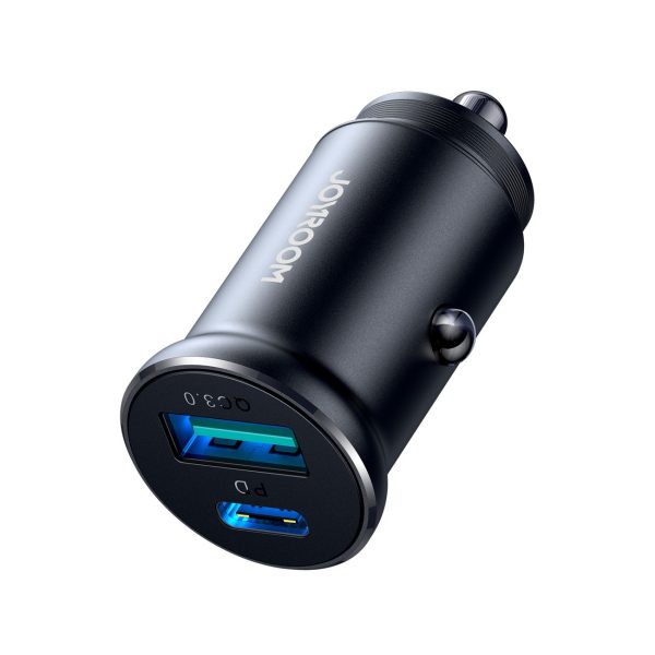 Mini automašīnas lādētājs 30W USB-A QC3.0 USB-C PD Black