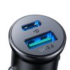 Mini automašīnas lādētājs 30W USB-A QC3.0 USB-C PD Black