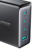 Gaan 140W Gan Charger UK 3X USB-C USB-A + USB-C kabelis 1,2m
