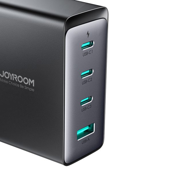 Gaan 140W Gan Charger UK 3X USB-C USB-A + USB-C kabelis 1,2m