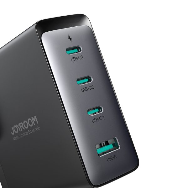 Gaan 140W Gan Charger UK 3X USB-C USB-A + USB-C kabelis 1,2m