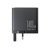 Gaan 140W Gan Charger UK 3X USB-C USB-A + USB-C kabelis 1,2m