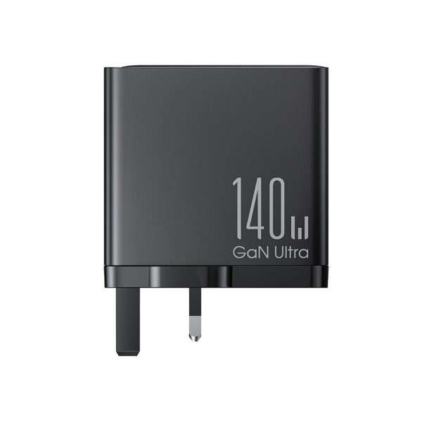 Gaan 140W Gan Charger UK 3X USB-C USB-A + USB-C kabelis 1,2m