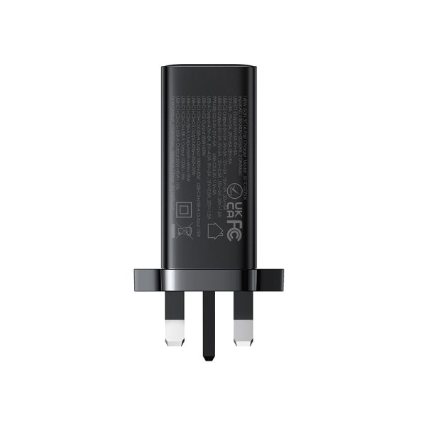 Gaan 140W Gan Charger UK 3X USB-C USB-A + USB-C kabelis 1,2m