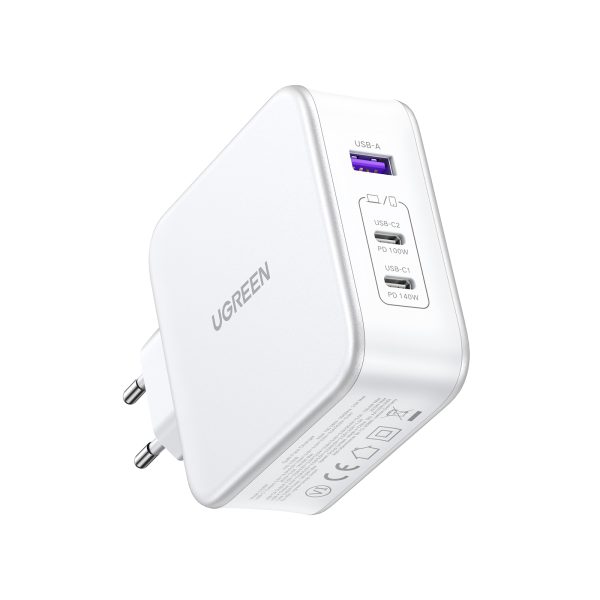 GAN nexode USB-A 2x USB-C 140W lādētājs + USB-C kabelis 1,5m balts