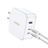 GAN nexode USB-A 2x USB-C 140W lādētājs + USB-C kabelis 1,5m balts