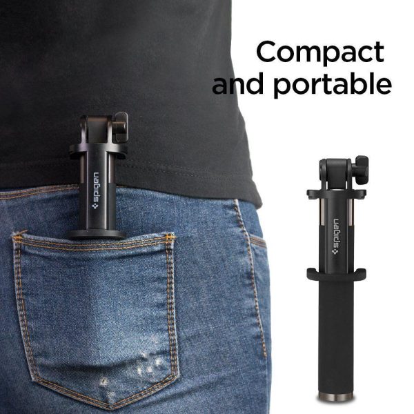 Augstas kvalitātes teleskopiskās nūjas pašbildes nūja 18-77cm melna