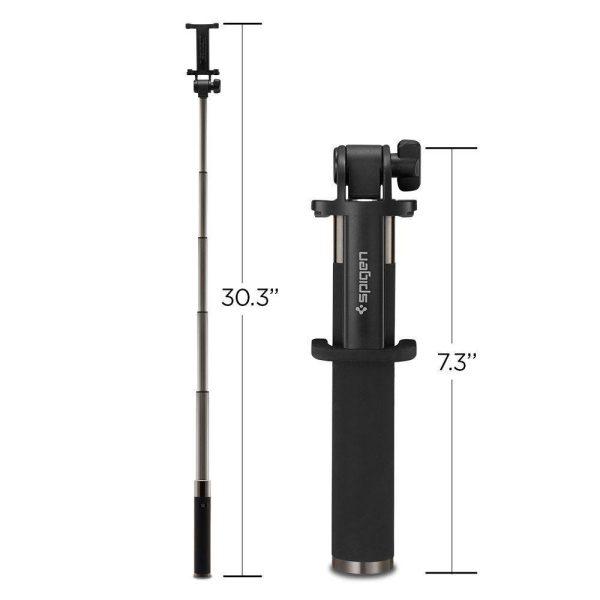 Augstas kvalitātes teleskopiskās nūjas pašbildes nūja 18-77cm melna