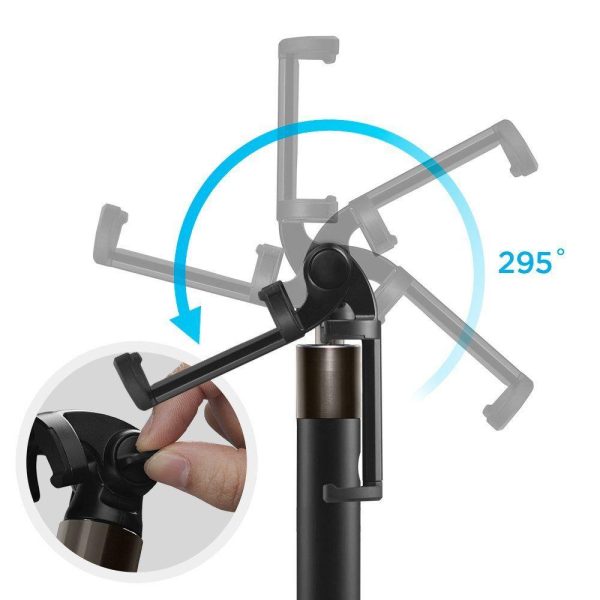 Augstas kvalitātes teleskopiskās nūjas pašbildes nūja 18-77cm melna